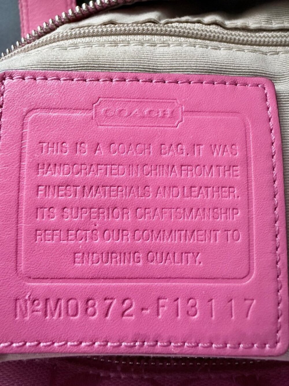Coach Pink Monogram Soho Tote Bag - Picture 5 of 13